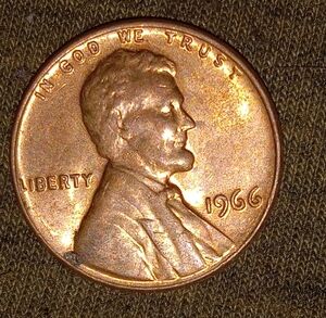 1966 D penny